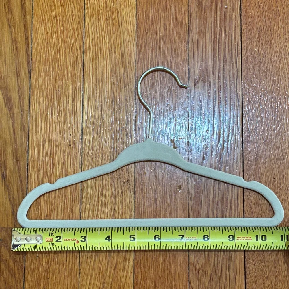 Toddler size Non-Branded Velvet Slim Anti-Slip Hangers - Light Gray (Set of 14)